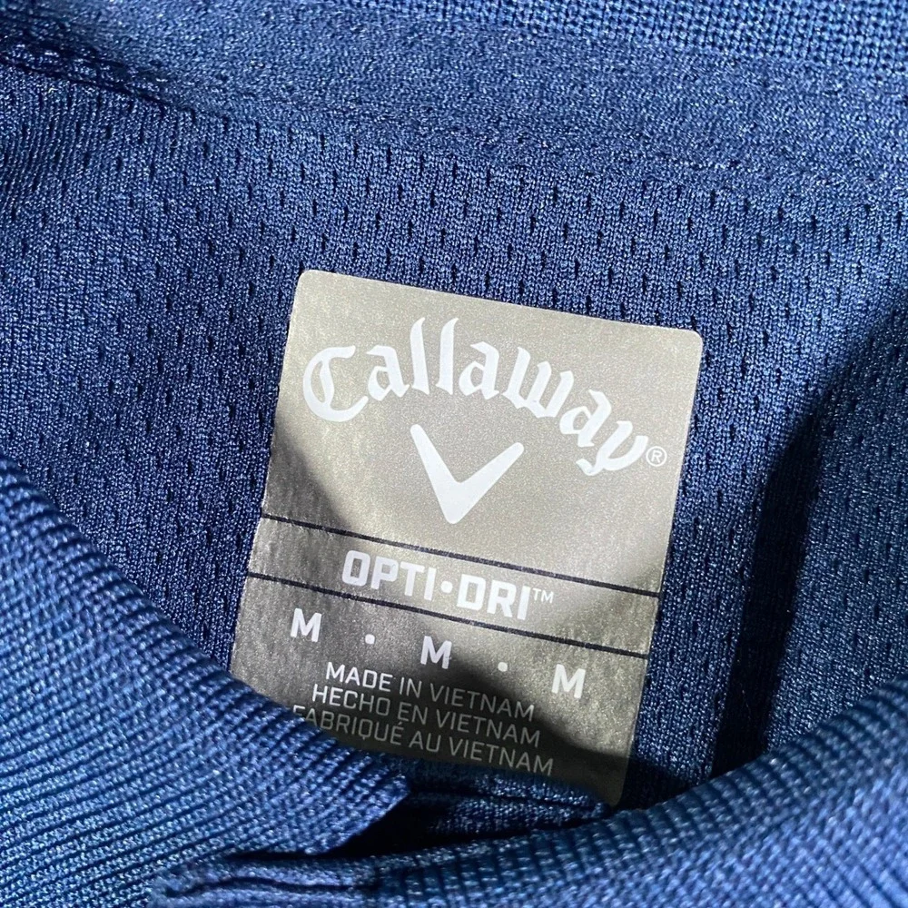 NWT Callaway Opti Dri Mens Navy Golf Polo Shirt Short Sleeve Size Medium New